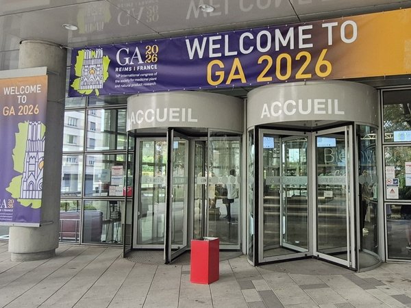 Entrance area with banners for the conference